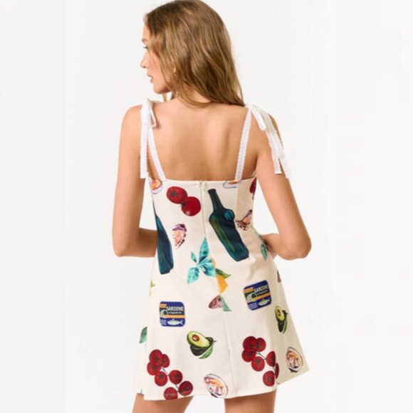 Blue Blush Summer Picnic Print Mini Sundress, L NWT - Picture 3 of 11